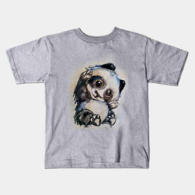 Cute watercolour baby panda Kids T-Shirt by myriamaubry